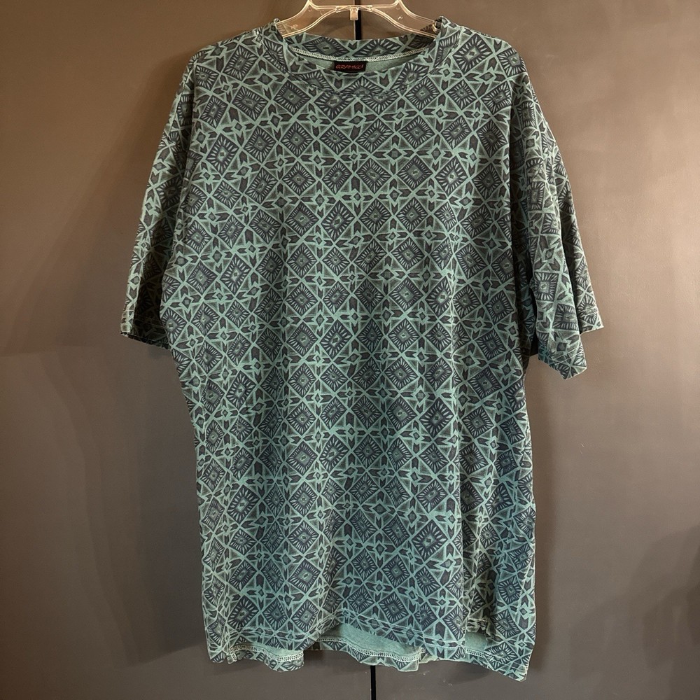 Vtg Gramicci Aztec Geometric All-Over Print Cotton T-Shirt Large USA AOP 80s 90s