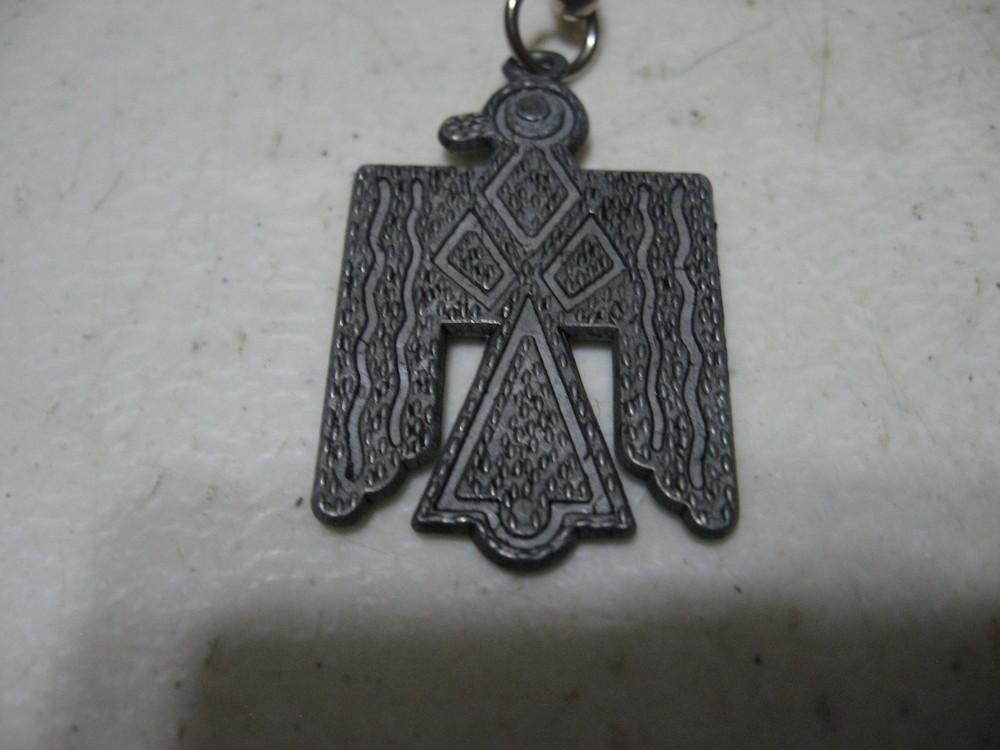 Vintage Keychain Native American Indian Thunderbird Phoenix Bird Key Ring
