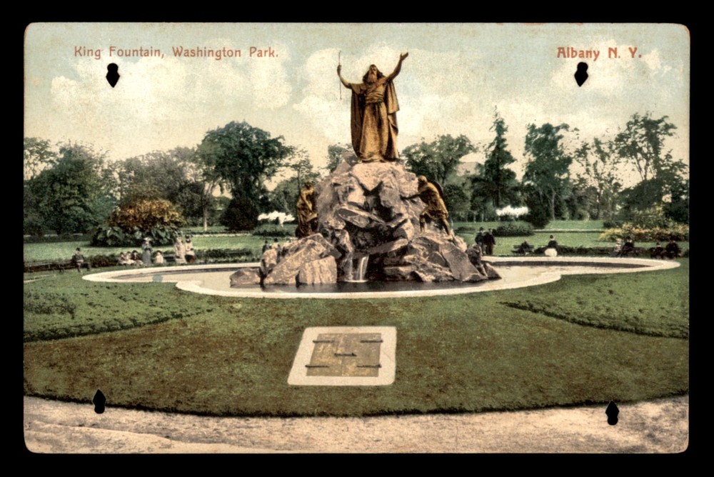 King Fountain, Washinton Park, Albany New York NY Postcard UNP