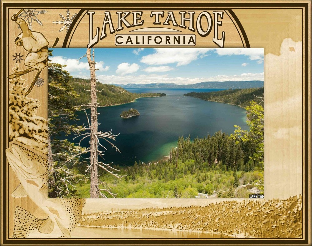 Lake Tahoe California Engraved Wood Picture Frame Landscape (4 x 6)