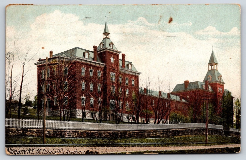 Allegany New York St. Elizabeth's Academy School Building Vintage Postcard 1930