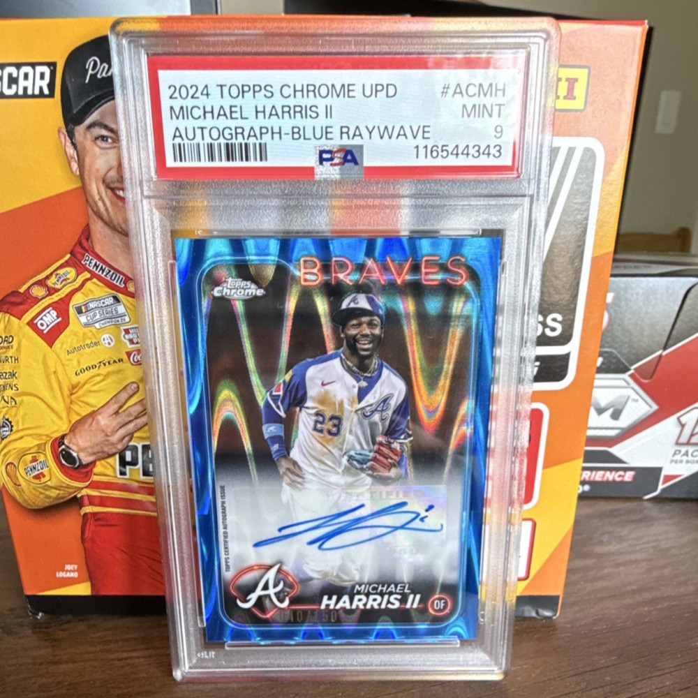 2024 Topps Chrome Update Michael Harris II Auto Blue RayWave #AC-MH /150