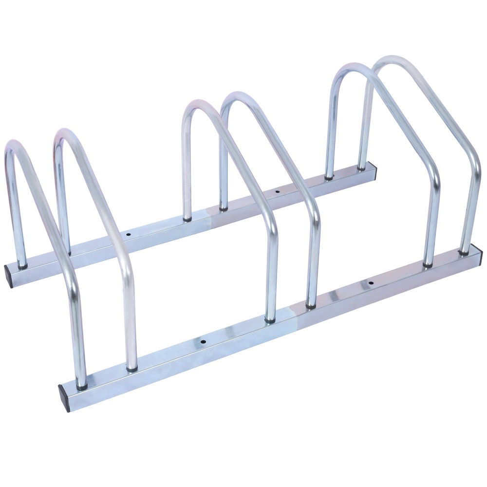 3 Bike Garage Floor Bike Stand, Indoor Outdoor Parking Rack for Bikes