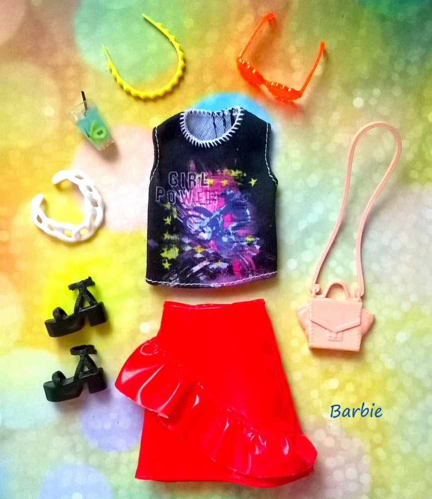 Barbie Fashionistas Doll Outfit Set with Clothes Shoes & Accessories HTF #B2