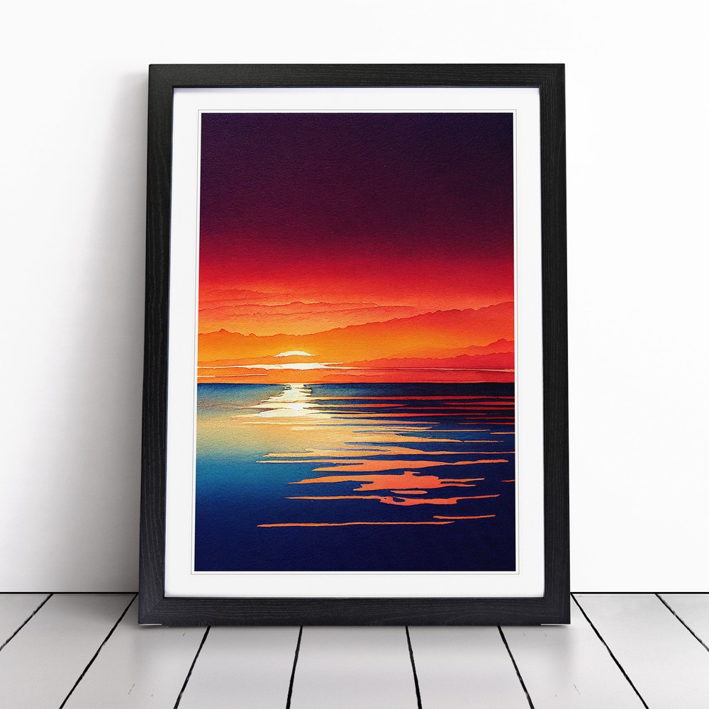 Ocean Sunset In No.2 Wall Art Print Framed Canvas Picture Poster Decor