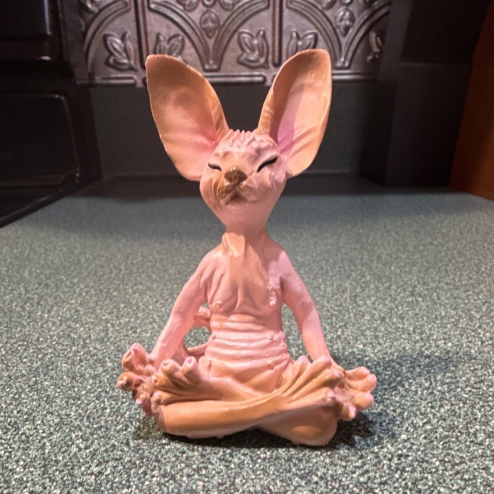 Pink Animal Figurine Sculpture Whimsical Meditation Decor Free Standing