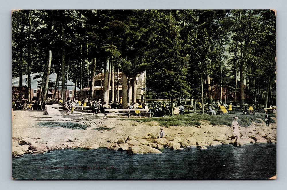 Vintage Lake Echo Water Front, Auburn, Maine Postcard Scenic View