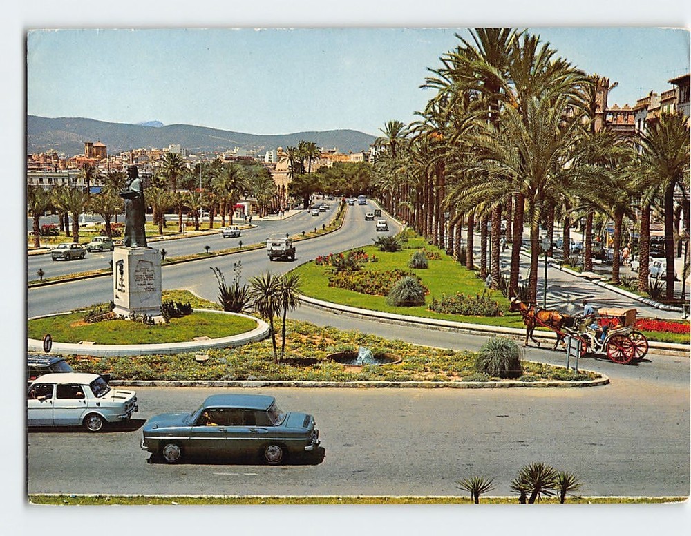 Postcard Paseo de Sagrera Palma de Mallorca Spain