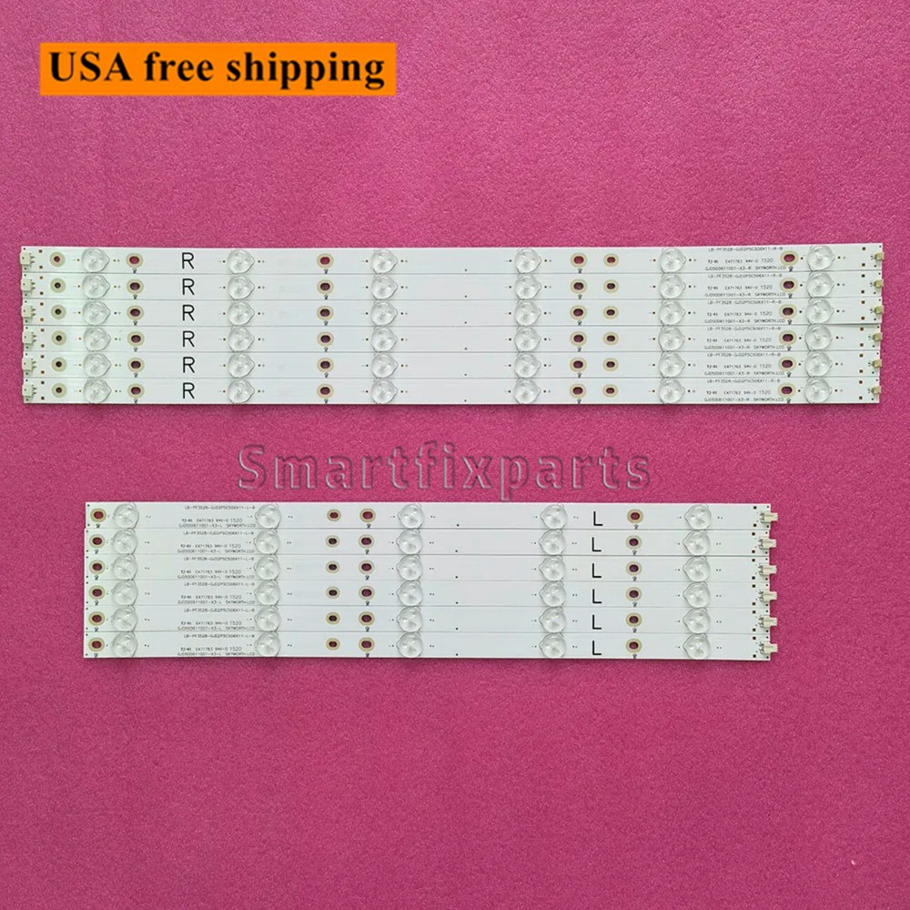 12Pcs LED Strips for SHARP LC-50LB371C LC-50LB481U LC-50LB370U 500TT64 500TT65