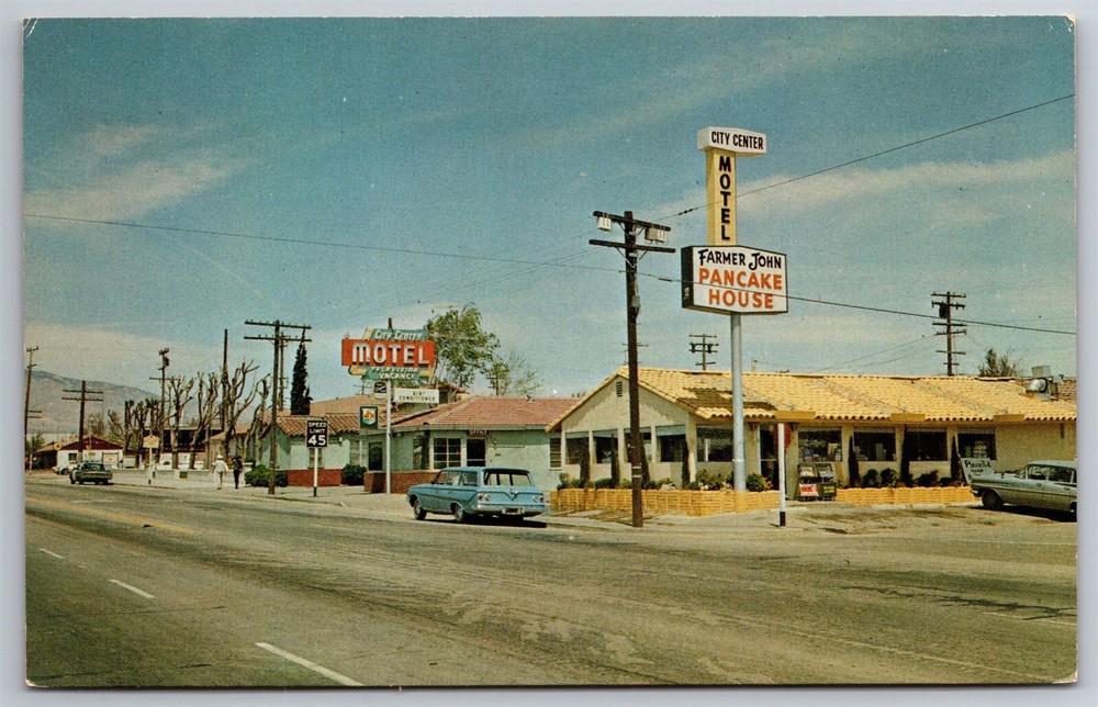 Borax Trail Roadside America Pancake House Motel Mojave CA C1950s Postcard AC7