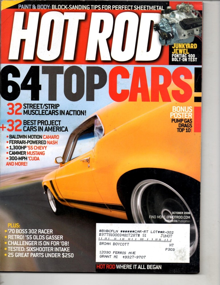 Hot Rod Magazine October 2006 - 64 Top Cars