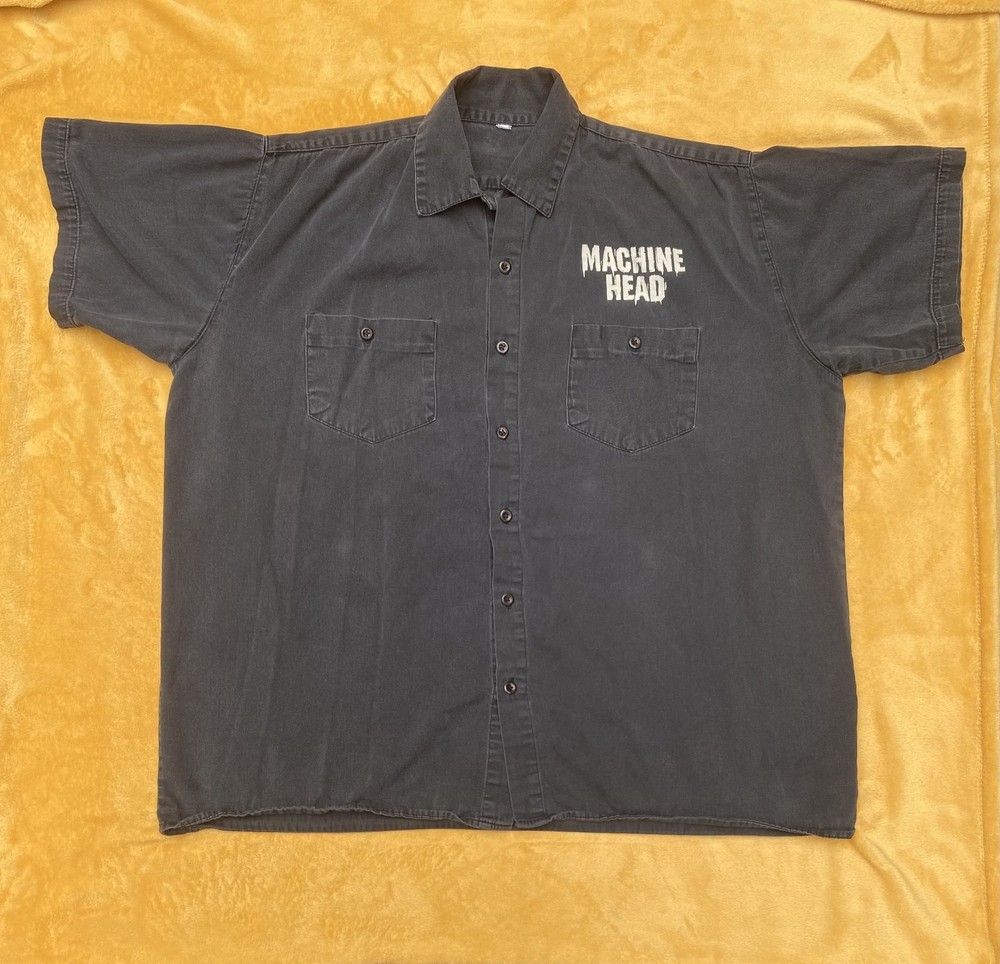 Vintage Machine Head Band Work Shirt XL Black Dickies Nu Metal Heavy Metal 90s
