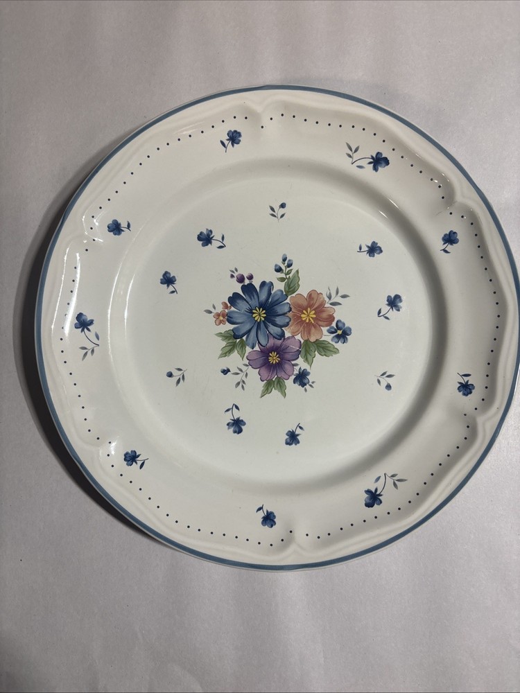 Vintage Provincial Bouquet Stoneware Dinner Plate