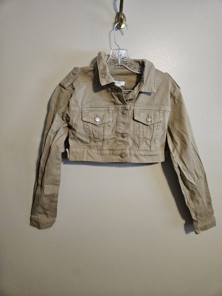 Forever21 Women's Cropped Tan Denim Jacket Size Small