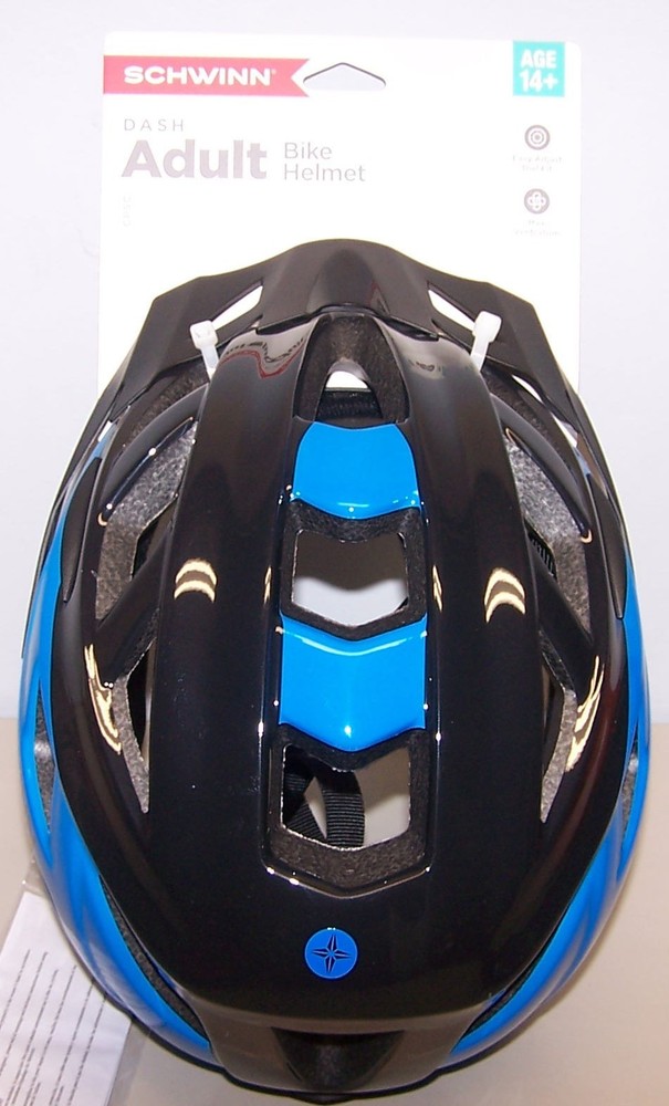 Schwinn Dash Adult Bike Helmet Black/Blue Adjustable Fit Lightweight