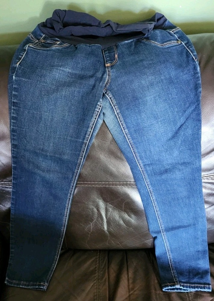Indigo Blue Brand Over The Belly Straight Leg Maternity Pants Size Petite M