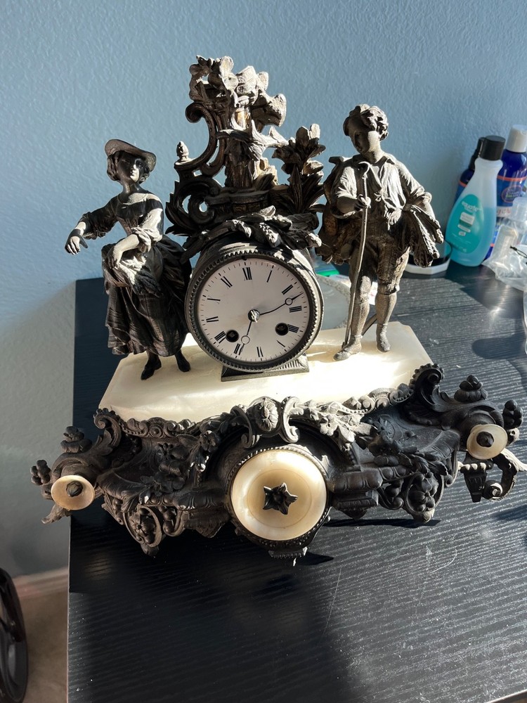 antique french desk top clock