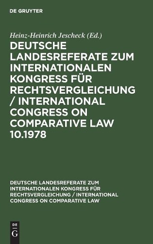 Deutsche Strafrechtliche Landesreferate Zum X. Internationalen Kongre (Hardback)