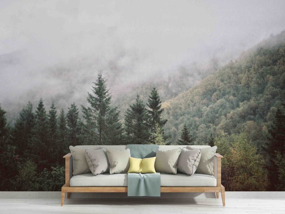 3D Forest Mist Landscape Wall Murals Wallpaper Murals Wall Sticker 2
