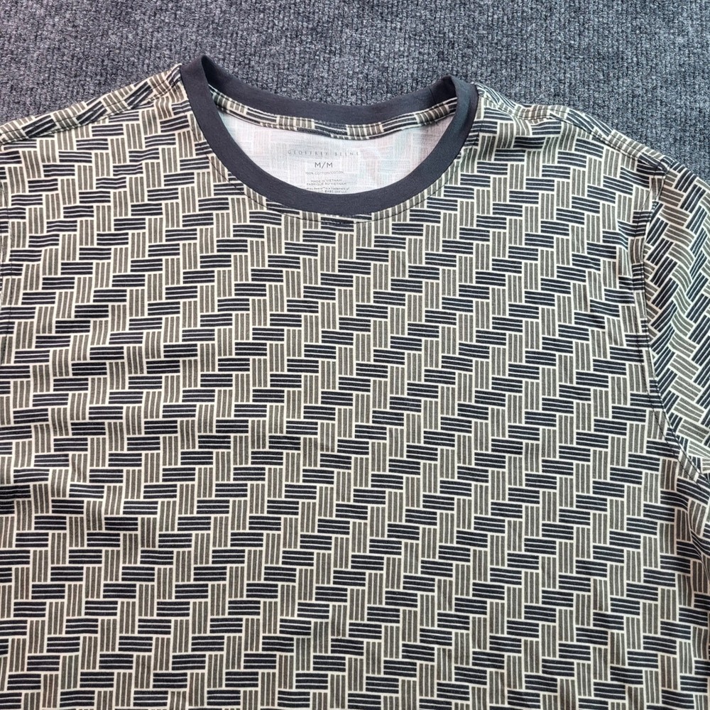 Geoffrey Beene Mens Medium Patterned Short Sleeve Crew Neck T-Shirt