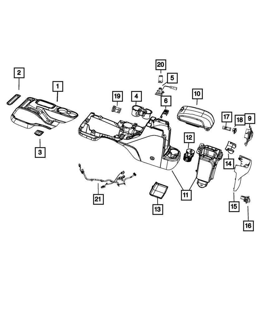 Genuine Mopar Console End Cap 5MD98DX9AA