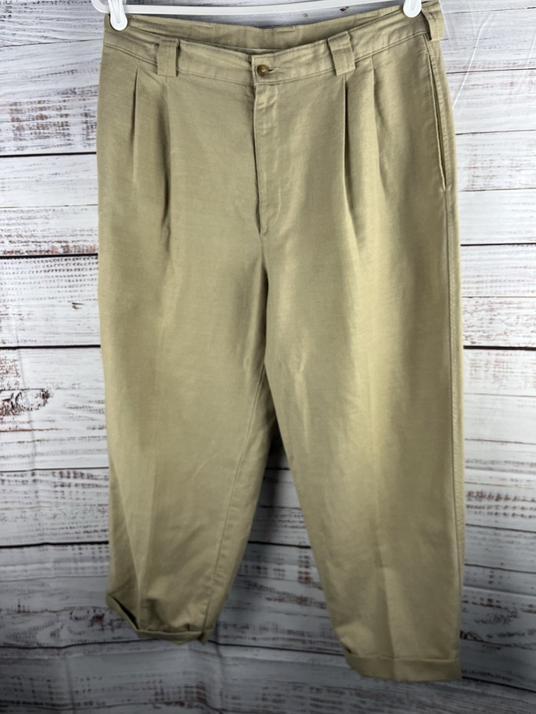 Savane Pants Men’s 34x 34 Tan Cotton/Linen