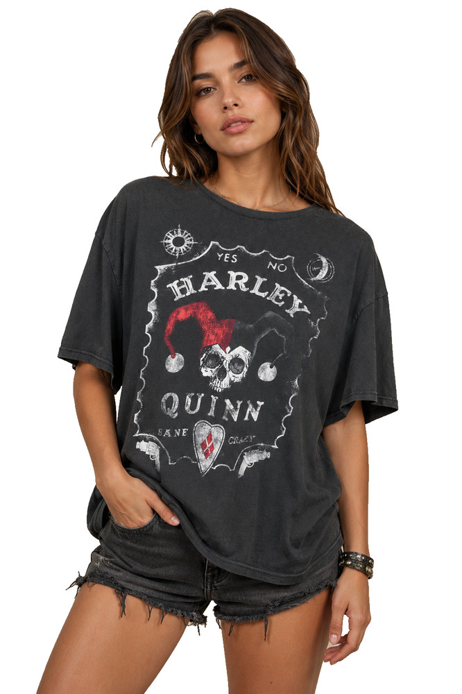 Harley Quinn Graphic Tee Women’s Black DC Comics Joker T Shirt