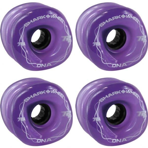 Shark Wheels DNA Solid Purple Skateboard Wheels - 72mm 78a (Set of 4)