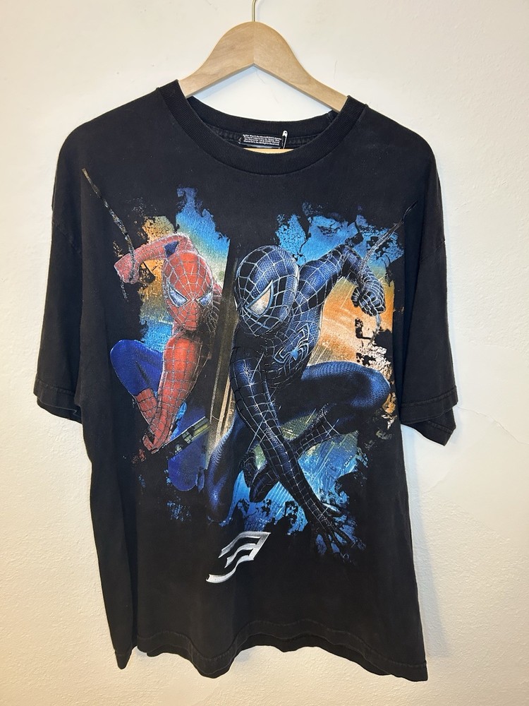 Vintage Marvel Spider-Man III Movie Promo T-Shirt (size L-XL) Black Suit Grail