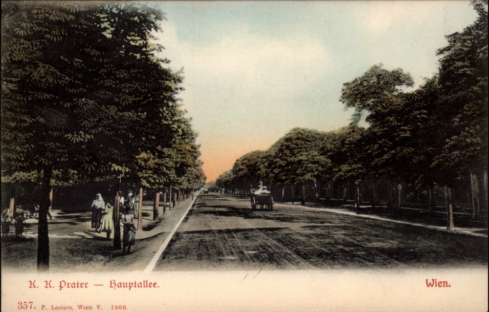 Prater Hauptallee Vienna Austria vintage postcard s141
