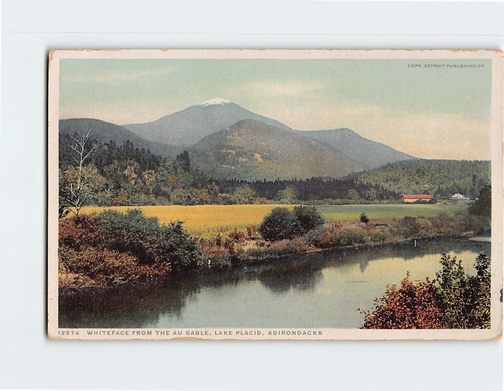 Postcard Whiteface from the Ausable Lake Placid Adirondacks New York USA