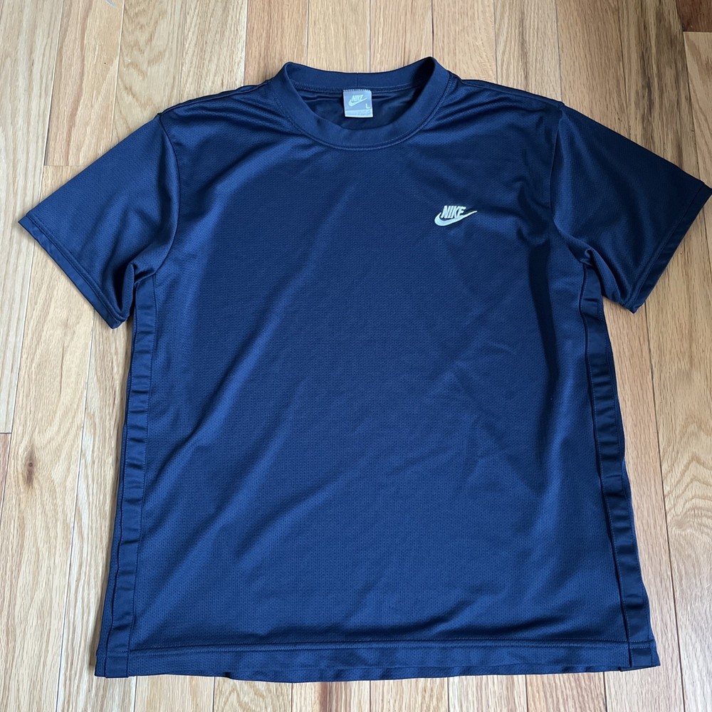 Vintage Nike T-Shirt Crewneck Men’s Navy Blue Mesh Lined Size Large Logo Y2K