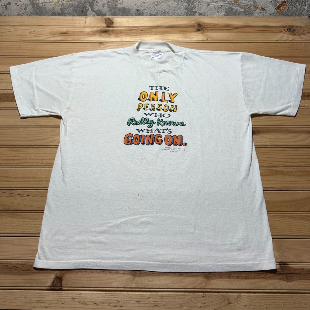 Vintage 90s The Only Person Who Really Knows Funny Novelty T-Shirt USA Made - XL
