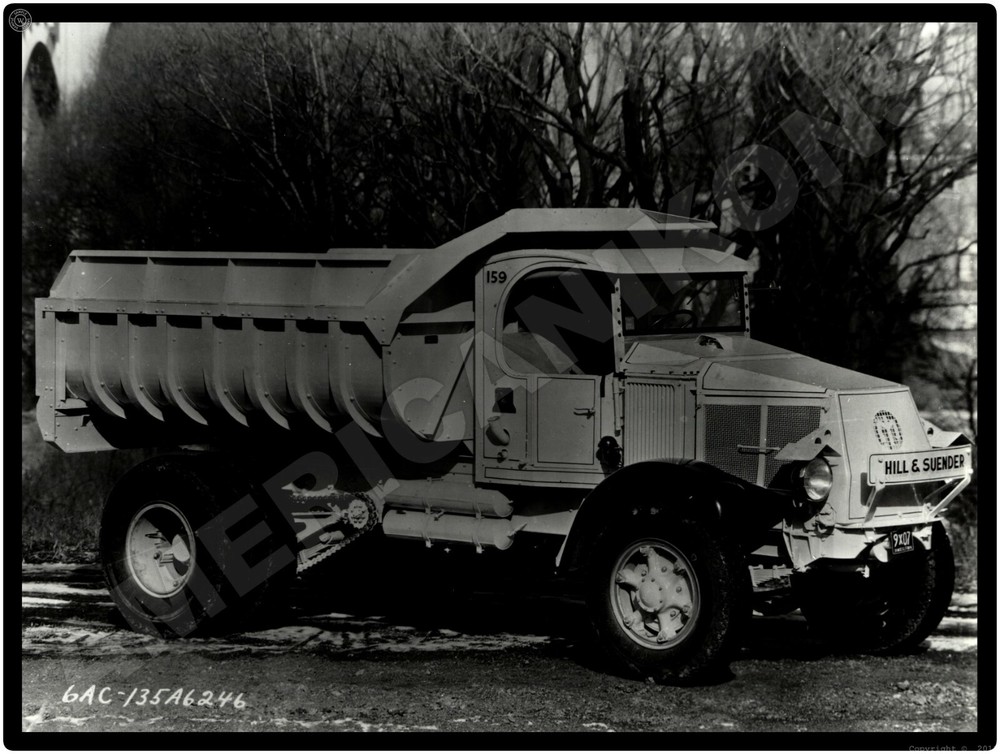 Vtg. Mack Trucks New Metal Sign: Hill & Suender Dump Truck