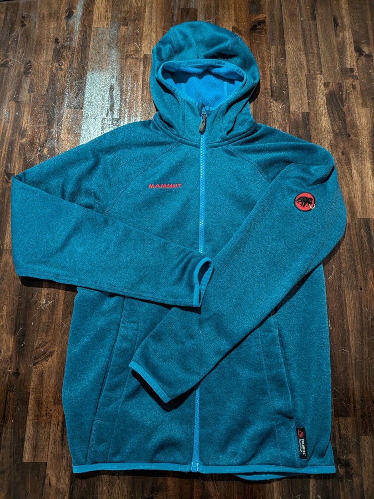 Mammut Blue Fleece Polartec Thermal Pro Full Zip Hoodie Fleece Men’s Small Swiss