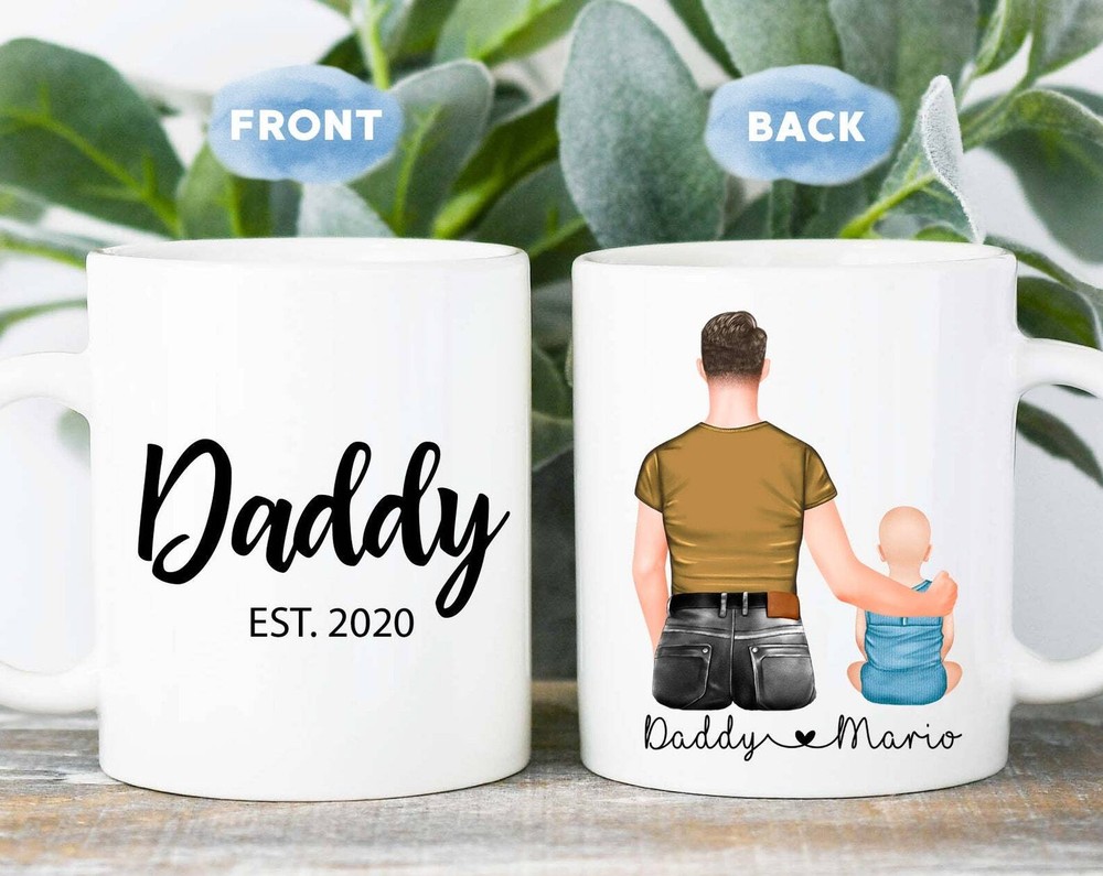 New Dad Mug Dad Est Mug New Daddy Gift From Wife Fathers Day Mug Dad And Baby