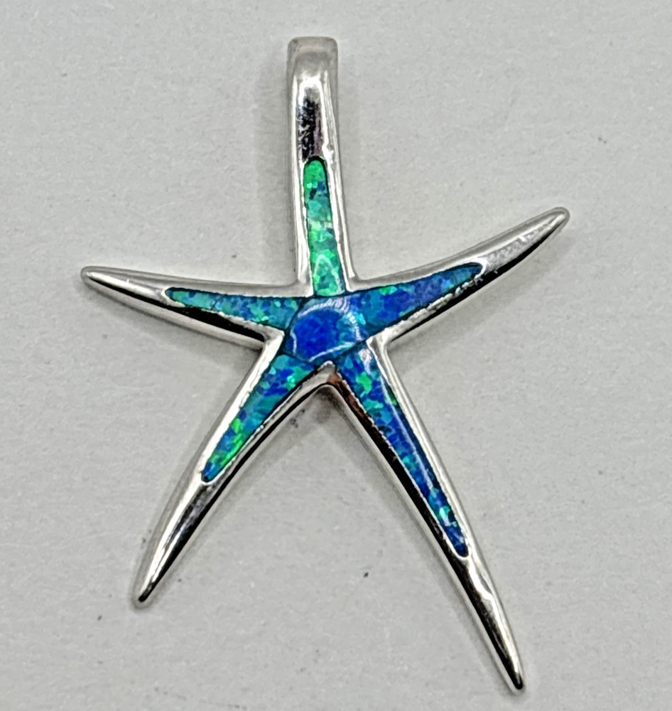 Stunning Vintage .925 Sterling Silver Necklace Pendant Charm w/ Blue Stone
