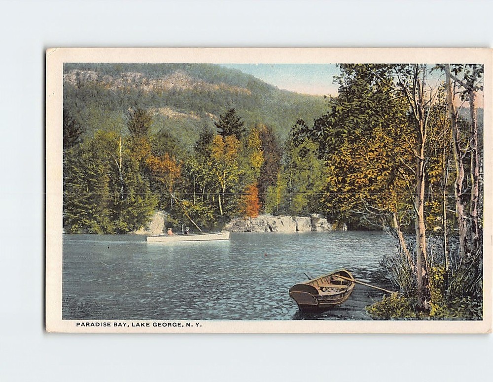 Postcard Paradise Bay Lake George NY USA