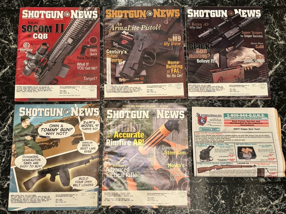 Lot of 5 Vintage Shotgun News Magazines Assorted Issues from 2007