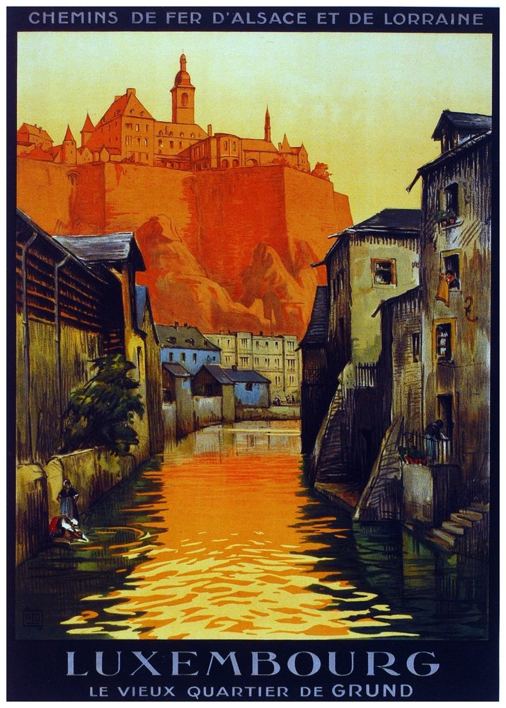 Chemins de fer D'alsace Luxembourg Decorative Poster. Fine Graphic Design. 2886