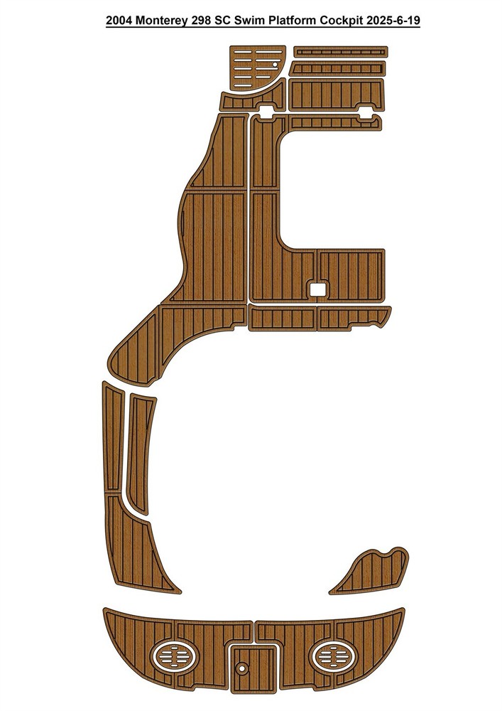 2004 Monterey 298 SC Swim Platfrom Cockpit Pad Boat EVA  Faux Teak Deck Floor