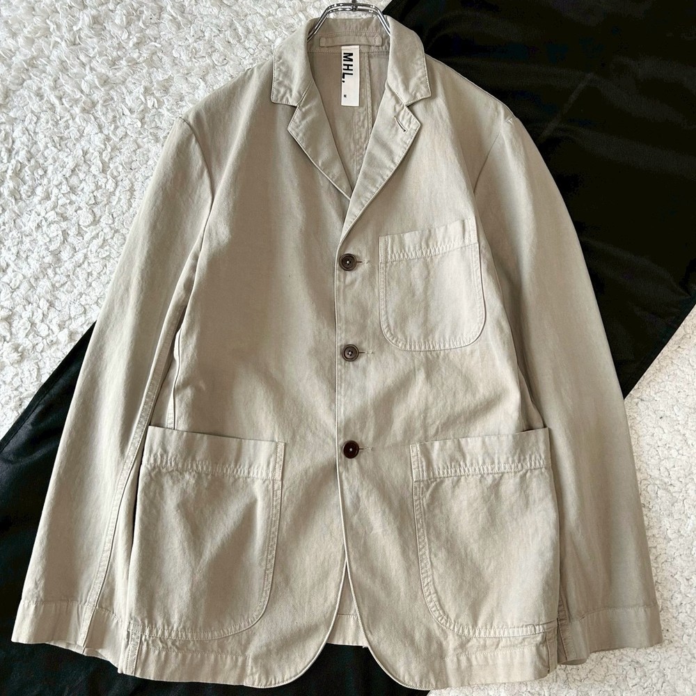 Margaret Howell MHL Cotton Linen Work Jacket Beige Size M From Japan