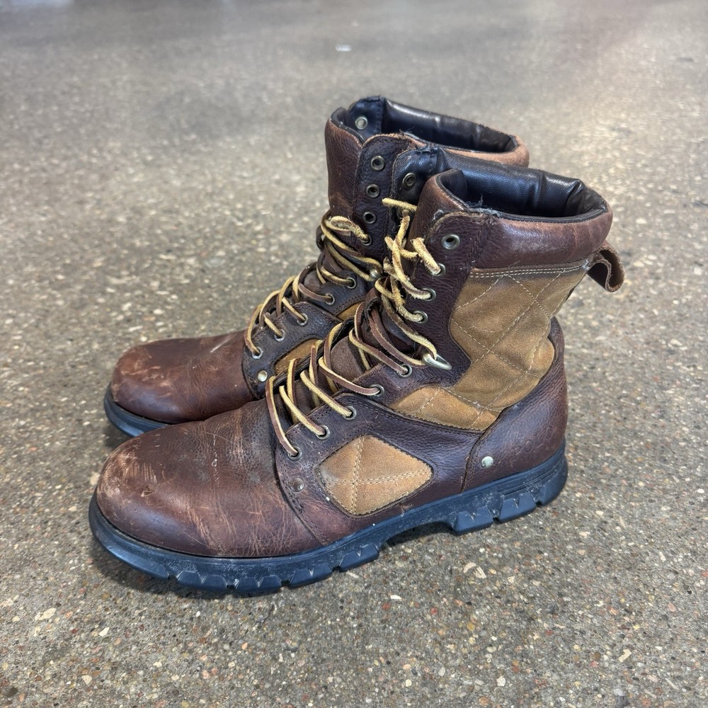 Polo Ralph Lauren Boots Dennison Brown Leather Lace Up 14323 Mens Size 11.5D