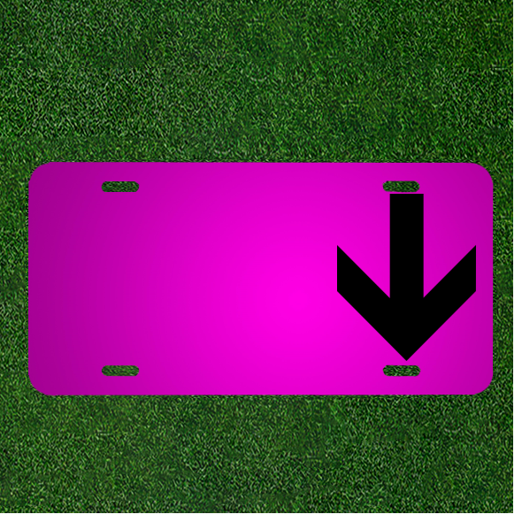 Personalized Car License Plate with Names in Arrow Down Design