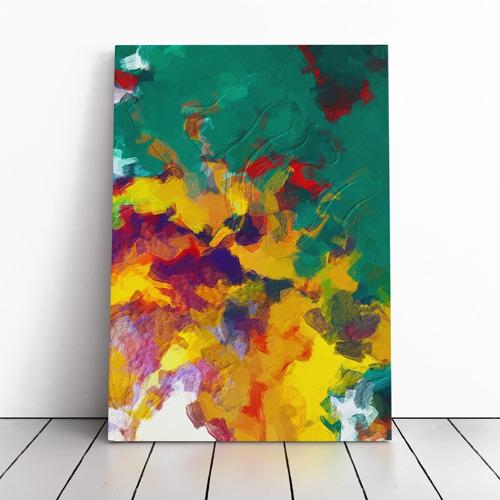 Thermal Spring Abstract Canvas Wall Art Print Framed Picture Decor Dining Room