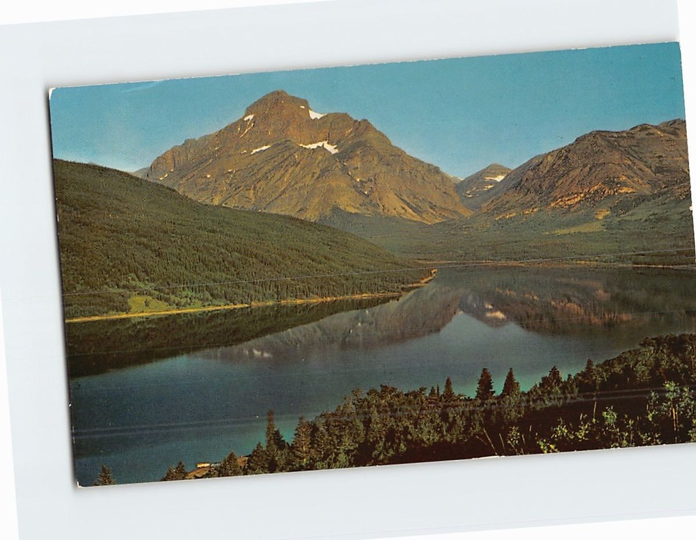 Postcard Two Medicine Peak & Lake Glacier Park Montana USA
