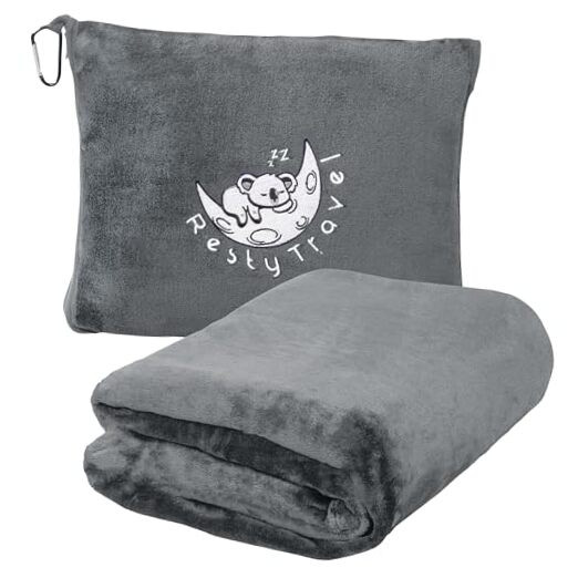 Compact Travel Blanket for Airplanes - Ultra-Lightweight & Portable with Convenient Carry Bag - Perfect for On-the-Go Comfort