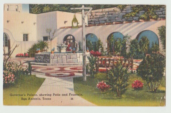 Texas, San Antonio, Governor's Palace, Patio & Fountain