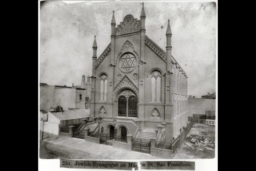 Jewish Synagogue on Mason Street,San Francisco,California,CA,1866,exterior view
