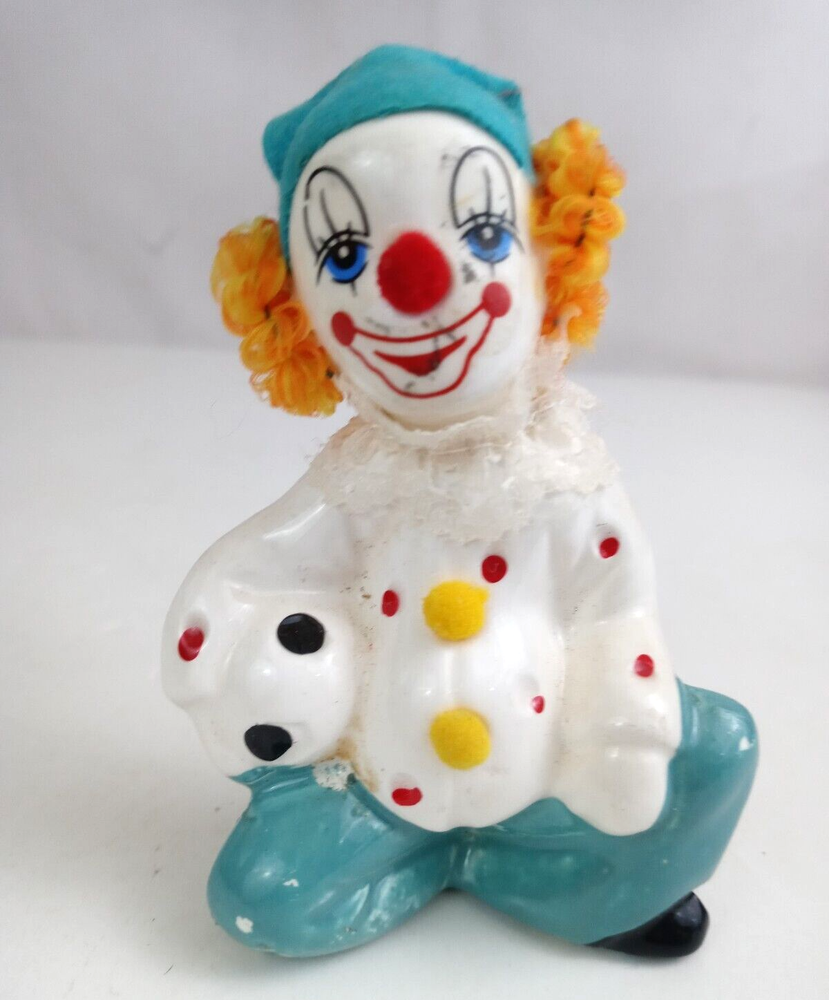 Vintage 1950s Soccer Playing Clown Figurine by Action Industries - 4.25